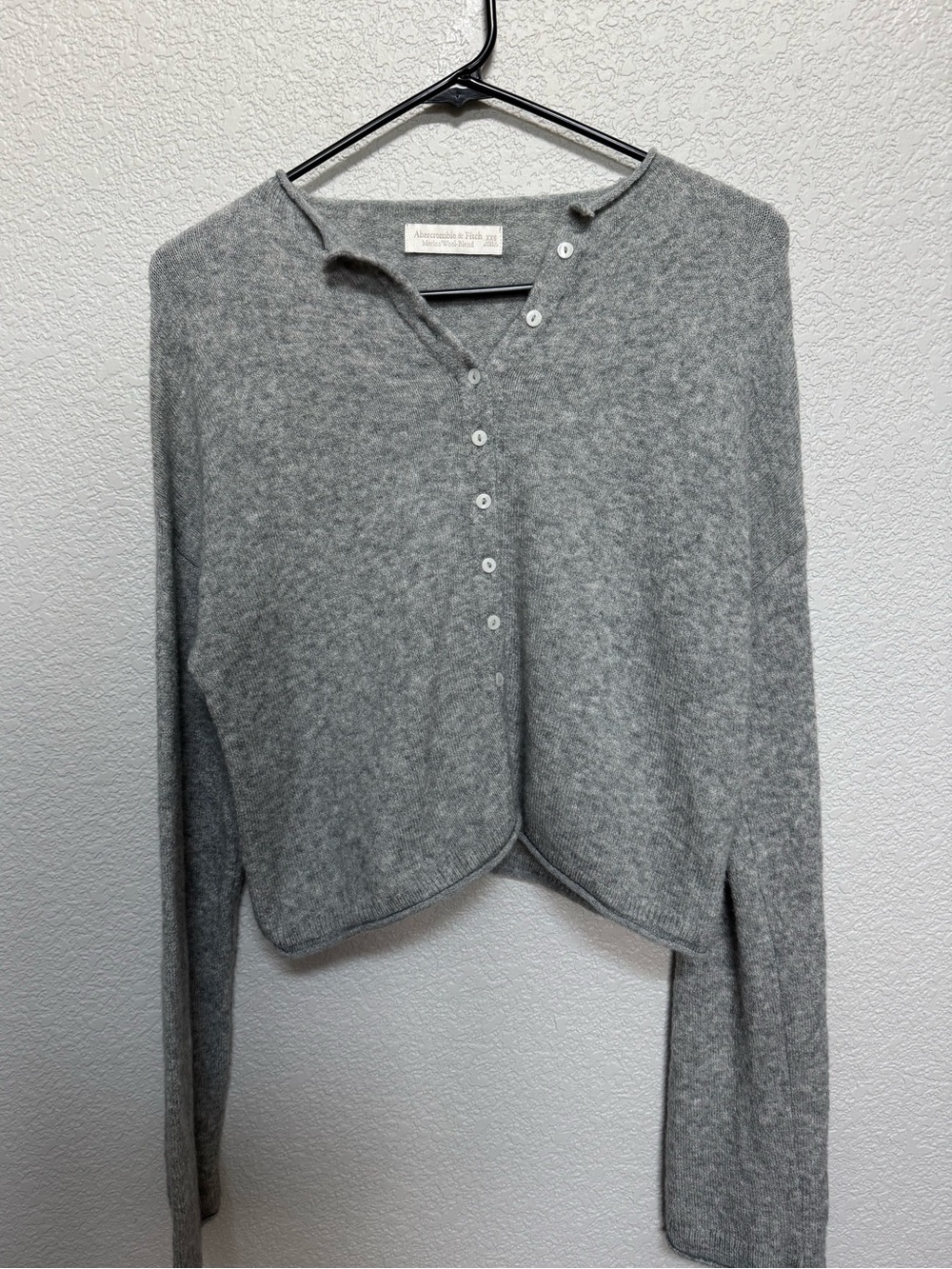 Abercrombie & Fitch Merino Wool-Blend Cardigan Grey Women’s XXS